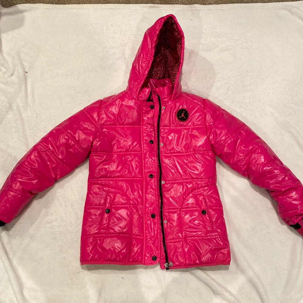 Hot pink puffy jacket!